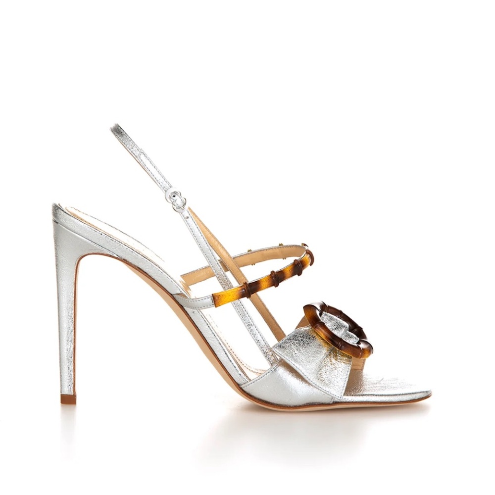 $520 Chloe Gosselin Celeste Heels in Silver | EU 38 | US 8